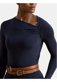 Lauren Ralph Lauren - LAUREN RALPH LAUREN Bluzka 200980153001 Granatowy Slim Fit. Kolor: niebieski. Materiał: lyocell #4
