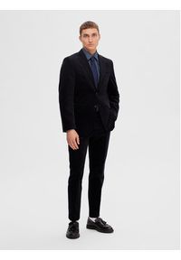Selected Homme Koszula 16087706 Granatowy Slim Fit. Kolor: niebieski. Materiał: bawełna #4