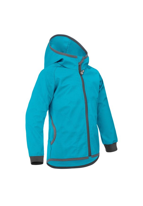 UNUO - Kurtka softshellowa dziecięca bez ocieplenia elastyczna Basic, Emerald. Kolor: niebieski. Materiał: softshell. Sezon: wiosna, jesień, lato. Styl: sportowy