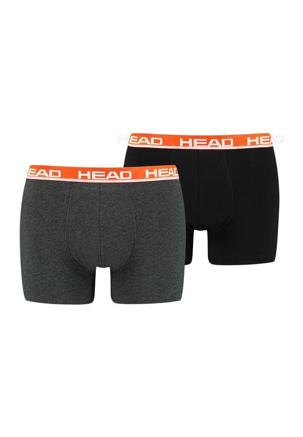 Bokserki męskie Head Basic Boxer 2 Pack. Kolor: szary, brązowy, wielokolorowy, pomarańczowy. Sport: fitness