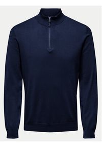 Only & Sons Sweter Wyler 22021264 Granatowy Regular Fit. Kolor: niebieski. Materiał: wiskoza