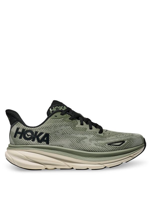 HOKA - Hoka Buty do biegania Clifton 9 1127895 Khaki. Kolor: brązowy. Materiał: materiał