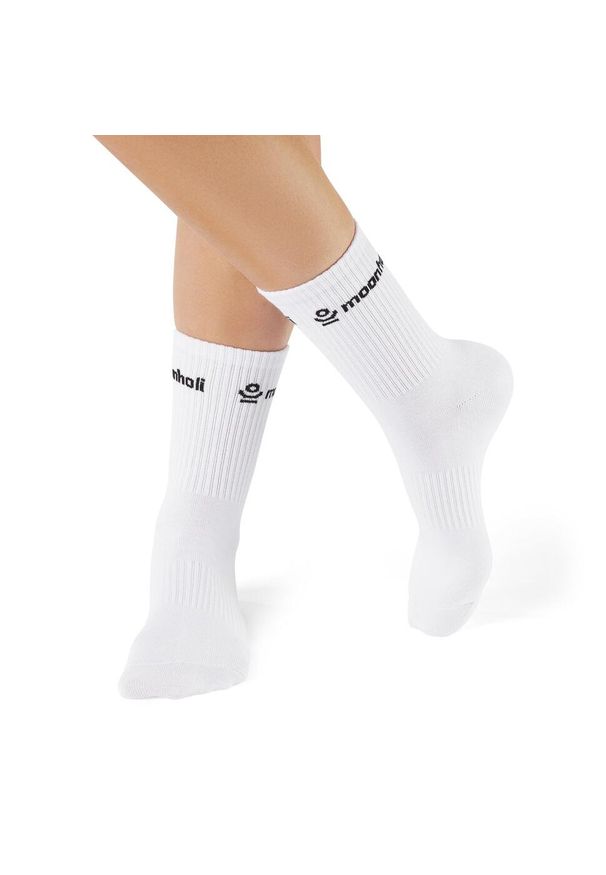 MOONHOLI - Skarpetki do jogi Moonholi Ideal Grip z naturalnej bawełny. Kolor: biały. Materiał: bawełna. Sport: joga i pilates