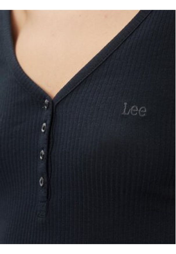 Lee Bluzka 112341572 Czarny Slim Fit. Kolor: czarny. Materiał: syntetyk