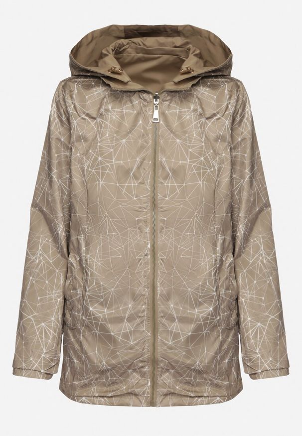 Born2be - Ciemnozielona Kurtka Parka Dwustronna z Odpinanym Kapturem Amoetta. Okazja: na co dzień. Kolor: zielony. Materiał: jeans. Wzór: gładki. Styl: elegancki, casual