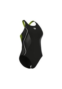Damski kostium kąpielowy 1-częściowy Arena Grid V Back Graphic. Kolor: czarny #2