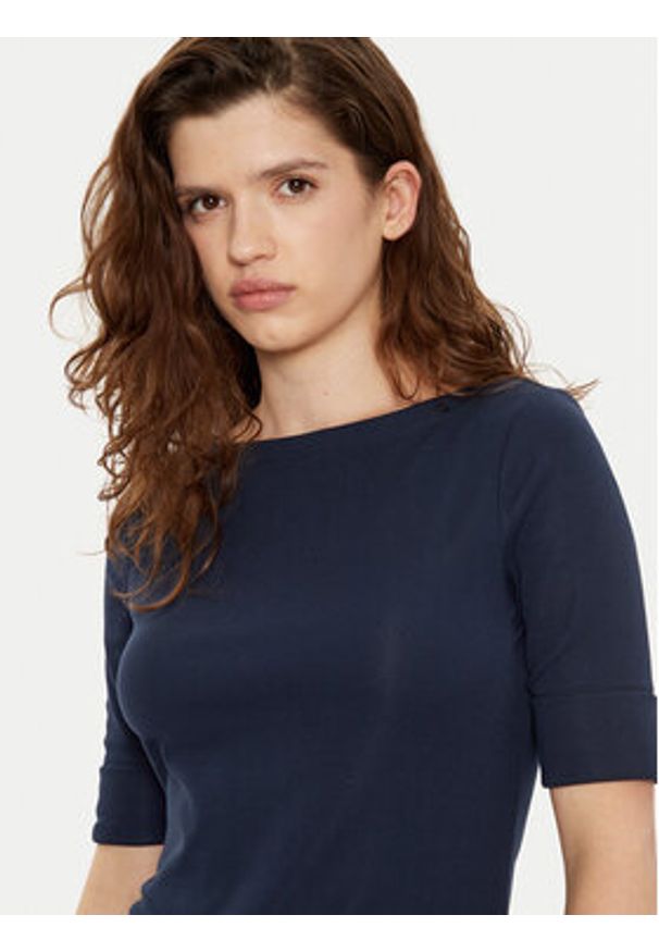 Lauren Ralph Lauren Bluzka 200654963 Granatowy Regular Fit. Kolor: niebieski. Materiał: bawełna