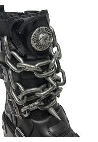 NEW ROCK Glany M-727-S5 Czarny. Kolor: czarny. Materiał: skóra. Styl: rockowy #3