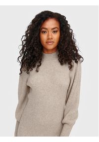 only - ONLY Sukienka dzianinowa Katia 15232502 Beżowy Comfort Fit. Kolor: beżowy. Materiał: wiskoza