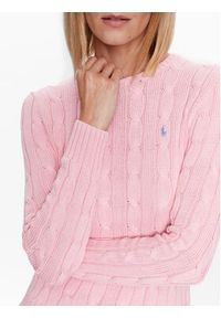Polo Ralph Lauren Sweter 211891640004 Różowy Slim Fit. Typ kołnierza: polo. Kolor: różowy. Materiał: bawełna #5