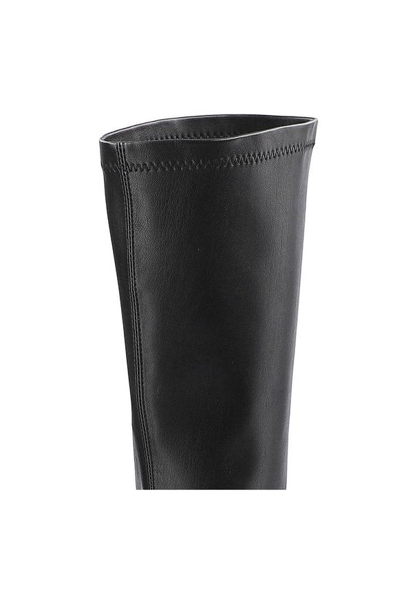 CheBello - Czarne Kozaki Chebello Damskie Stylowe Obuwie. Kolor: czarny. Materiał: skóra ekologiczna, futro. Szerokość cholewki: normalna. Sezon: zima. Obcas: na obcasie. Styl: elegancki. Wysokość obcasa: średni