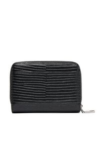 Calvin Klein Mały Portfel Damski Lizard Embossed Lthr Med Flap Zi LV04F1067G Czarny. Kolor: czarny. Materiał: skóra