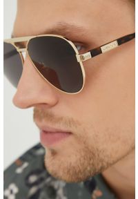 Gucci okulary przeciwsłoneczne męskie kolor złoty. Kolor: złoty #2