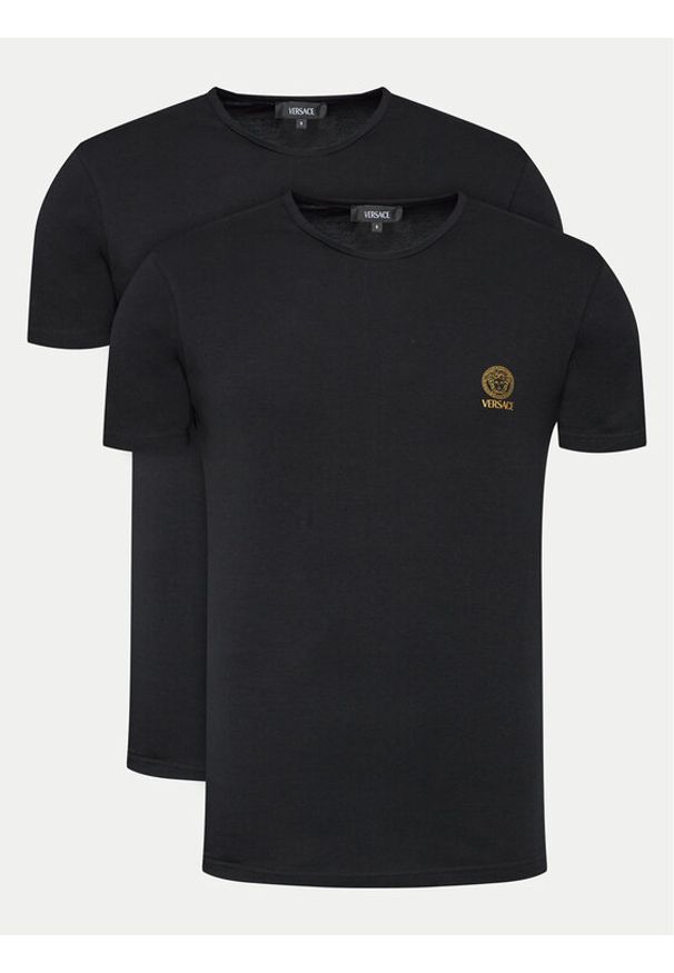 VERSACE - Versace Komplet t-shirtów AU10193 Czarny Slim Fit. Kolor: czarny. Materiał: bawełna