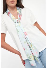 Liu Jo - T-shirt damski z szarfą w kwiaty LIU JO. Wzór: kwiaty #5