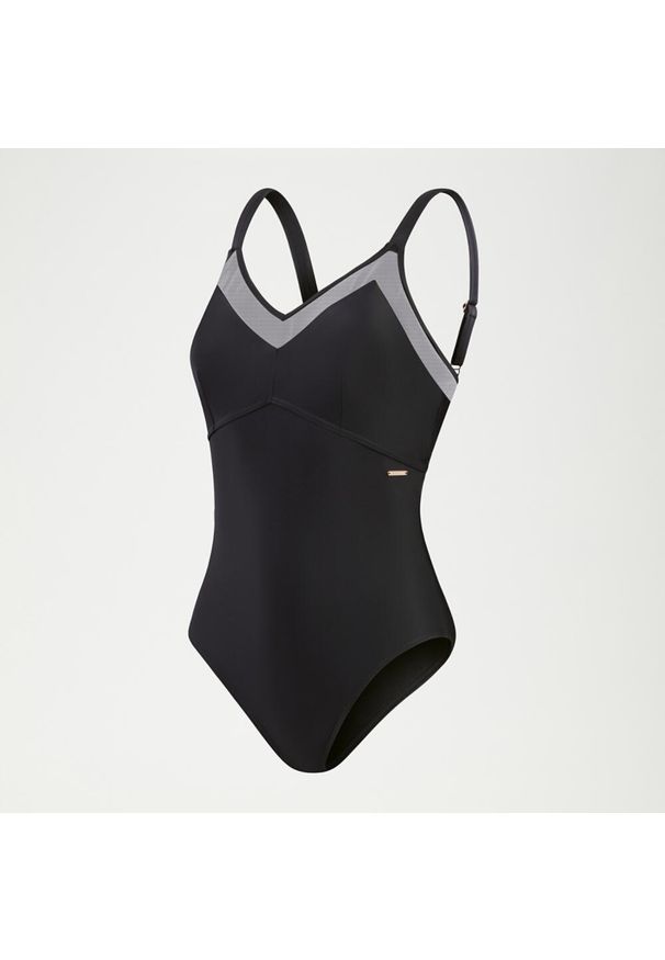 Strój kąpielowy jednoczęściowy damski Speedo Shaping Mesh. Kolor: czarny. Materiał: mesh