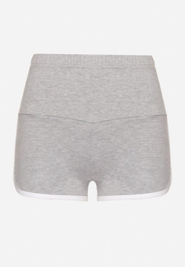 Born2be - Szare Bawełniane Szorty Dresowe z Lamówką Lirevive. Okazja: na co dzień, na spacer. Kolor: szary. Materiał: bawełna, dresówka. Styl: casual, elegancki, sportowy, klasyczny