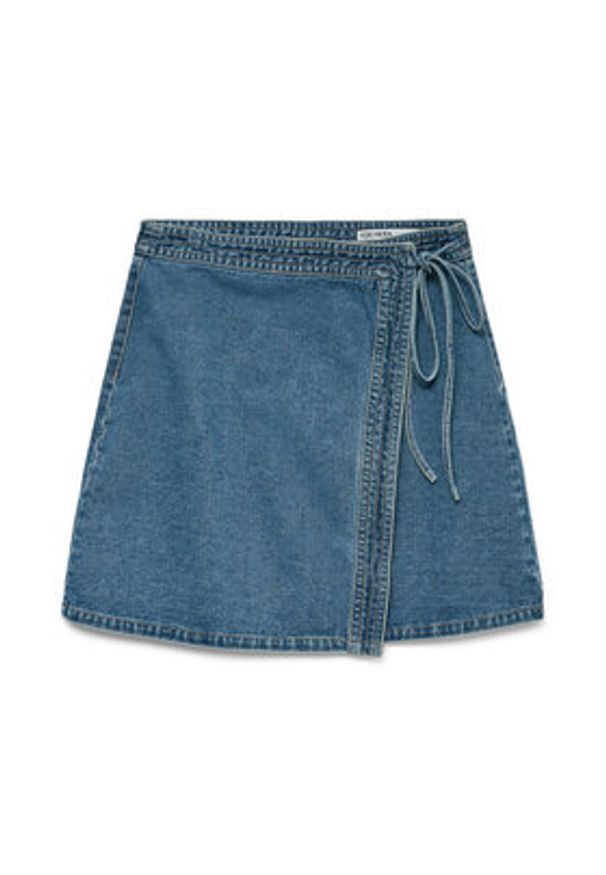 Vero Moda Spódnica jeansowa Liza 10332535 Niebieski Regular Fit. Kolor: niebieski. Materiał: bawełna