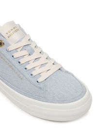 TOMMY HILFIGER - Tommy Hilfiger Sneakersy Th Foxing Platform Washed Canvas FW0FW09172 Błękitny. Kolor: niebieski. Materiał: materiał. Obcas: na platformie #4