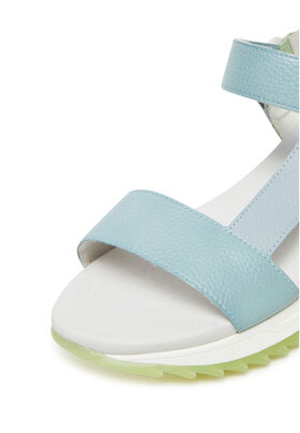 Rieker Sandały W2951-10 Niebieski. Kolor: niebieski. Materiał: skóra