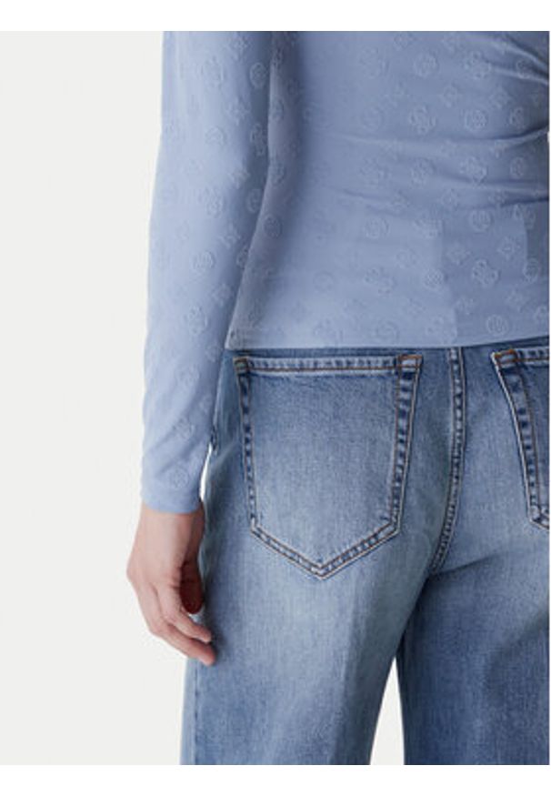 Guess Bluzka W6RP45 KA660 Niebieski Regular Fit. Kolor: niebieski. Materiał: syntetyk