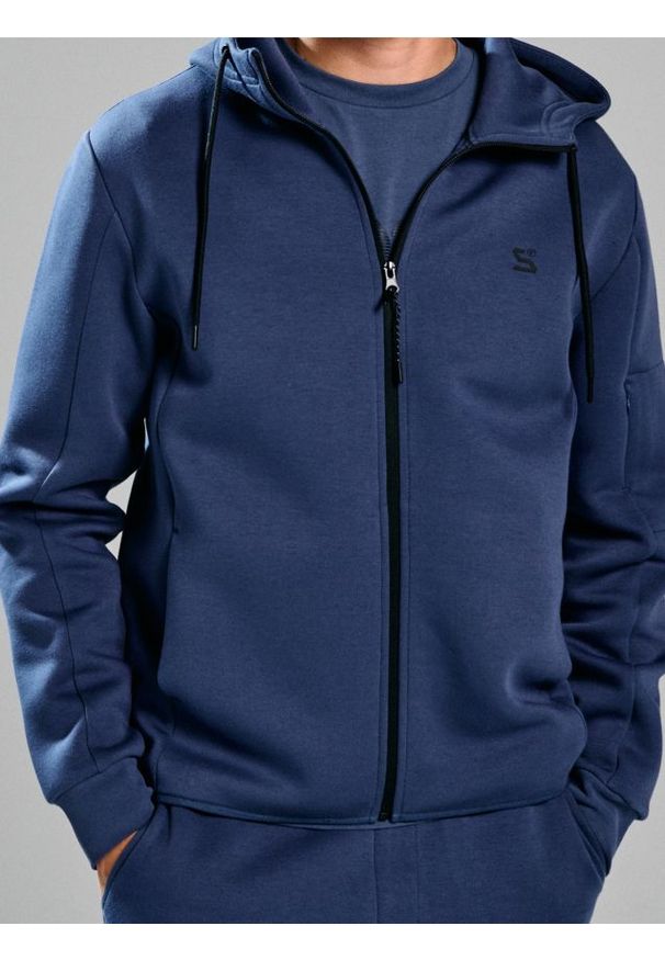 Sinsay - Rozpinana bluza z kapturem - niebieski. Typ kołnierza: kaptur. Kolor: niebieski