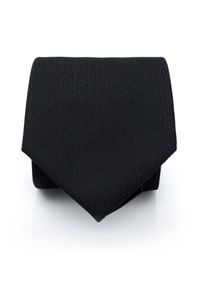 Adam Collection - Czarny krawat męski, strukturalny materiał D287. Kolor: czarny. Materiał: materiał. Wzór: gładki #3