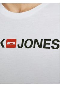 Jack & Jones - Jack&Jones T-Shirt Corp Logo 12137126 Biały Slim Fit. Kolor: biały. Materiał: bawełna