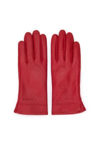 Wittchen - Damskie rękawiczki skórzane z wyszytym wzorem czerwone. Kolor: czerwony. Materiał: skóra. Wzór: aplikacja. Styl: elegancki #2
