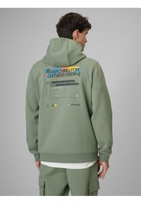 4f - 4F Bluza dresowa regular z kapturem męska - khaki XXL. Okazja: na co dzień. Typ kołnierza: kaptur. Kolor: oliwkowy, wielokolorowy, brązowy. Materiał: dresówka. Styl: sportowy, casual #2
