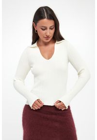 Marella - Sweter damski prążkowany Binomio MARELLA SPORT. Materiał: prążkowany. Styl: sportowy