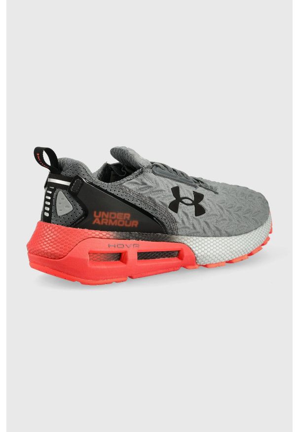 Under Armour buty do biegania HOVR Mega 2 Clone kolor szary. Zapięcie: sznurówki. Kolor: szary. Materiał: guma. Szerokość cholewki: normalna. Wzór: aplikacja. Sport: bieganie