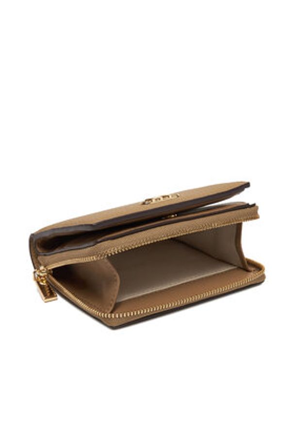 Michael Kors Mały Portfel Damski 32S5G8ED1L Beżowy. Kolor: beżowy. Materiał: skóra