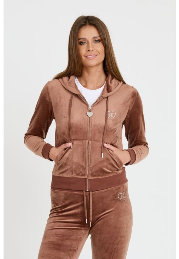 Juicy Couture - JUICY COUTURE Brązowa damska bluza Rodeo Robertson, Rozmiar S. Kolor: brązowy