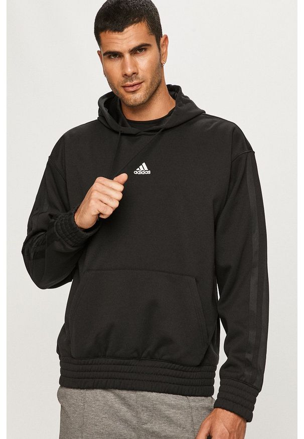adidas Performance - Bluza GD6858. Okazja: na co dzień. Kolor: czarny. Wzór: aplikacja. Styl: casual