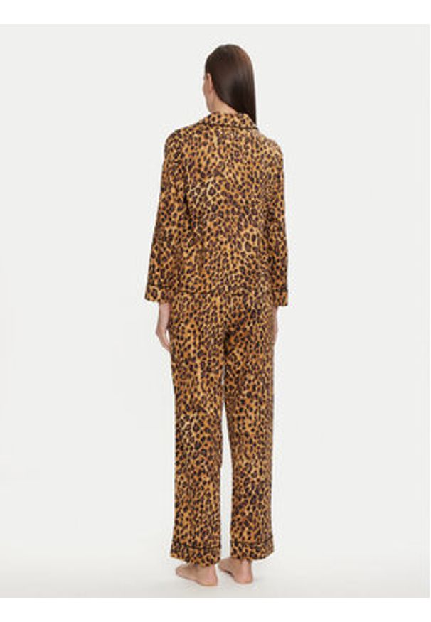 Lauren Ralph Lauren - LAUREN RALPH LAUREN Piżama ILN92377F Beżowy Relaxed Fit. Kolor: beżowy. Materiał: bawełna, wiskoza
