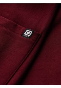 Ombre Clothing - Spodnie męskie dresowe bez ściągacza na nogawce - burgundowe V2. Kolor: czerwony. Materiał: dresówka #3