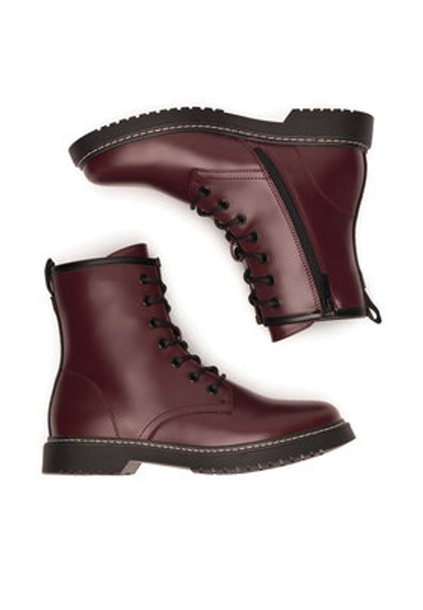 Jenny Fairy Trzewiki WS2696-02 Bordowy. Kolor: czerwony. Materiał: skóra