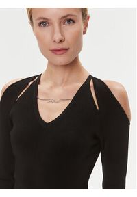 Karl Lagerfeld - KARL LAGERFELD Sukienka koktajlowa 240W1331 Czarny Regular Fit. Typ kołnierza: dekolt w karo. Kolor: czarny. Materiał: wiskoza. Styl: wizytowy #5