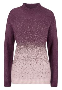 Sweter dzianinowy w cieniowanym kolorze bonprix czarny bez - matowy jasnoróżowy. Kolor: fioletowy. Materiał: materiał, akryl, poliamid #1