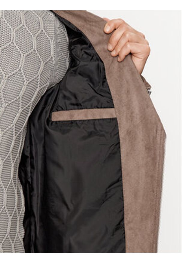 Jack & Jones - Jack&Jones Kurtka z imitacji skóry 12236853 Brązowy Regular Fit. Kolor: brązowy. Materiał: skóra