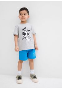 bonprix - Bermudy chłopięce z dżerseju (2 pary). Kolor: niebieski. Materiał: jersey. Wzór: nadruk #2