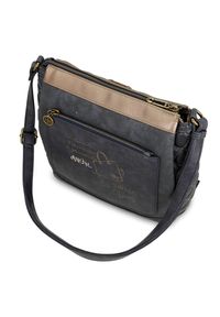 Granatowa Torebka Anekke Modna Damska Listonoszka. Kolor: niebieski. Wzór: haft, aplikacja. Dodatki: z haftem, z breloczkiem, z aplikacjami. Materiał: zdobione. Styl: casual #6