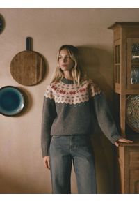 Reserved - Wełniany sweter - szary. Kolor: szary. Materiał: wełna #1