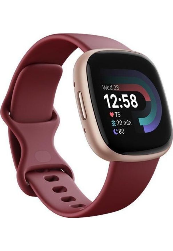 FITBIT - Smartwatch Fitbit Versa 4 Bordowy (FB523RGRD). Rodzaj zegarka: smartwatch. Kolor: czerwony