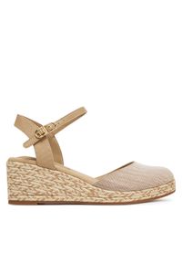 TOMMY HILFIGER - Tommy Hilfiger Espadryle Chambray Mid Wedge Espad FW0FW08477 Beżowy. Kolor: beżowy. Materiał: materiał