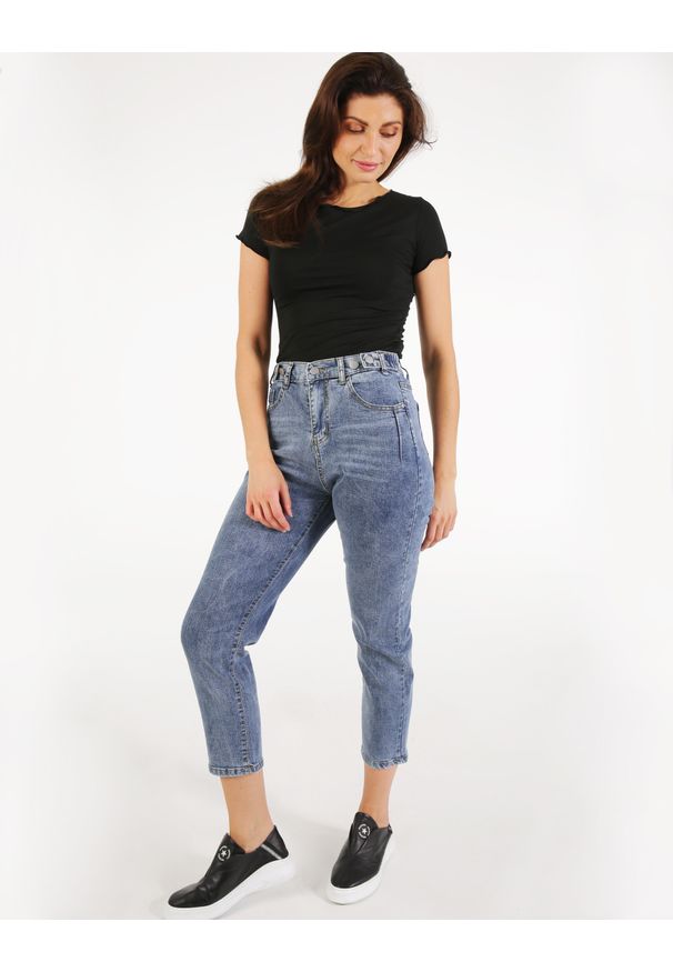 Unisono - SPODNIE - JEANSY 70-F3821-1 BLU. Materiał: jeans