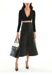 Kazar - Czarna torebka damska. Kolor: czarny. Dodatki: z breloczkiem. Materiał: lakierowane, skórzane. Styl: elegancki, wizytowy #2