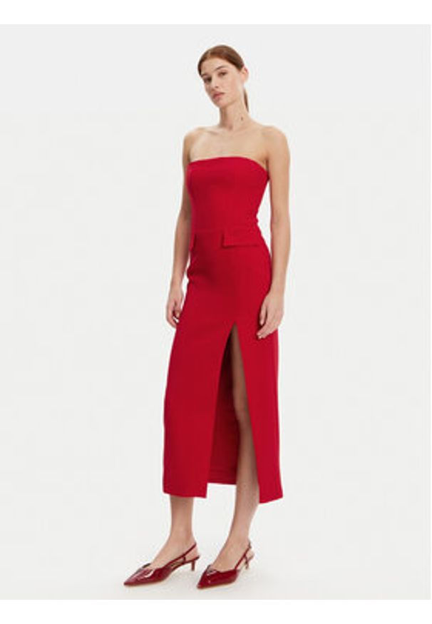 BARDOT - Bardot Sukienka koktajlowa 59728DB Czerwony Slim Fit. Kolor: czerwony. Materiał: syntetyk. Styl: wizytowy