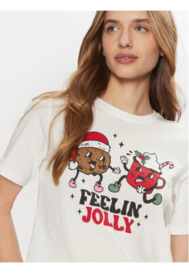 only - ONLY T-Shirt Rosie 15332339 Biały Regular Fit. Kolor: biały. Materiał: bawełna